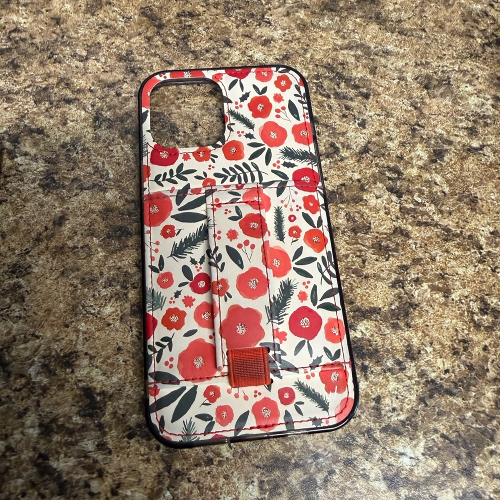 Walli 12 Pro Max Red Floral Phone Case with Stand